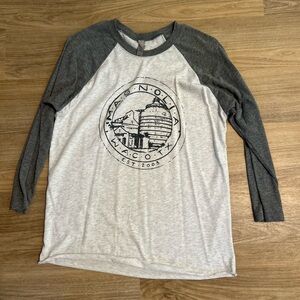 Magnolia Gray and White Raglan Tee
